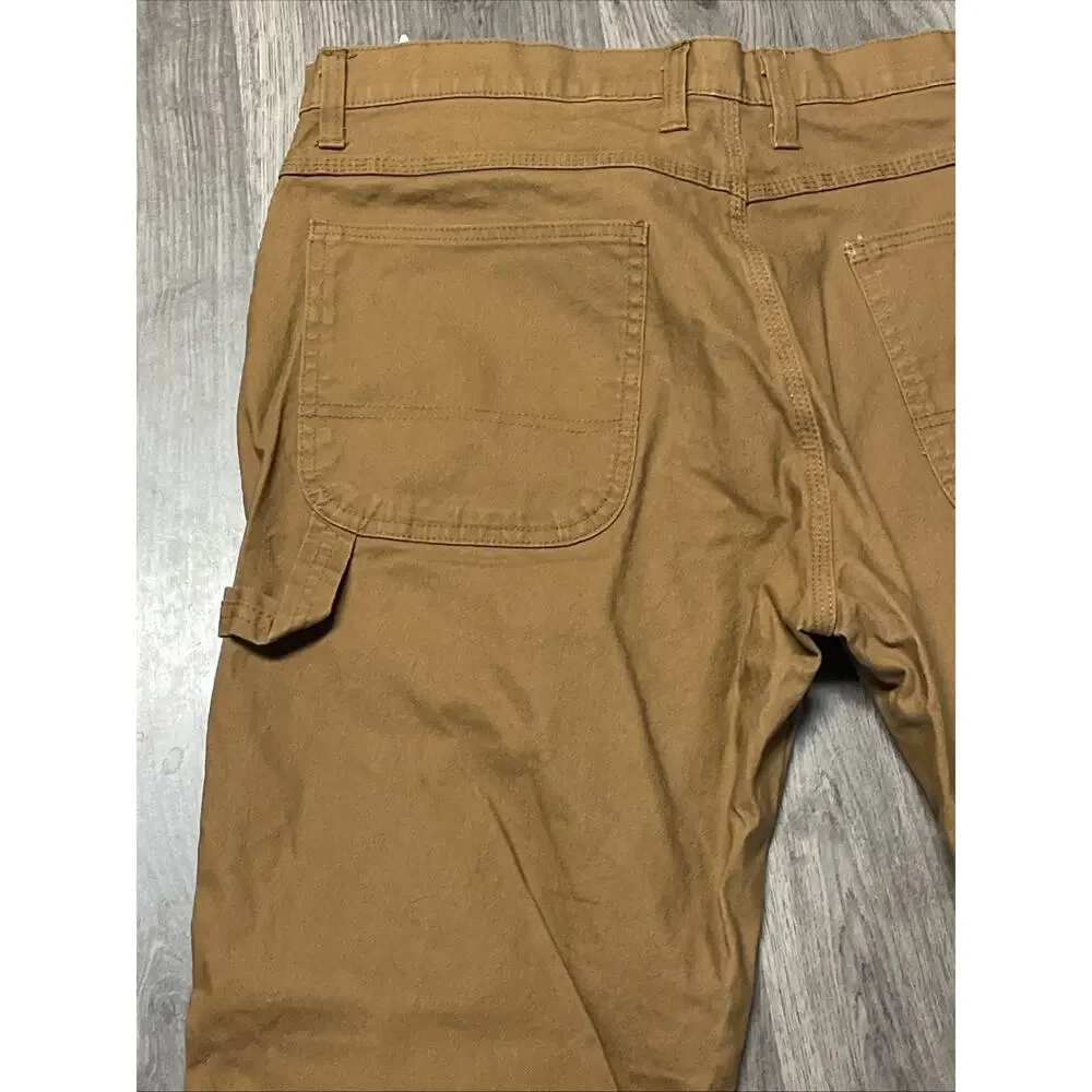 Dickies Carpenter Work Pants Mens 36x30 Brown Relaxed Fit Hammer Loop Cotton